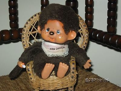 Vintage Monchichi Monchhichi Monkey with Bib 1974 Sekiguchi