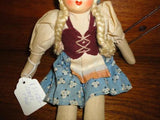 Antique Poland Polish Doll 1920's 1930's Painted Composition Face 11.5 inch