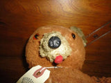 Antique 1940s Gund Bear Long Pointed Snout Felt Tongue Glass Eyes 13 inch
