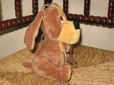 Vintage Dutch Sitting Dog Plush Chiffon Bow