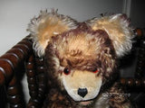 Antique Fechter Old Teddy Bear Austria 17.7 Inch Brown Mohair Open Mouth