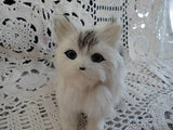 Vintage Persian Cat Real Fur Handmade Ornament SO RARE