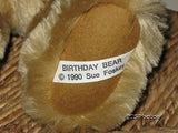 SUE FOSKEY Musical Happy Birthday Bear Mohair 1990 Signed 29/200 Tail Winder