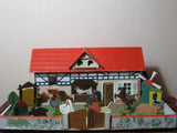 Antique 1930s Gottschalk German Farm with Ore Mountains Animals Doll House