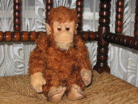 Old Antique German Copper Brown Mohair Monkey W Tail 28 CM