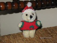 UK Miniature Christmas Bear Handknitted Sweater and Hat