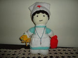 NURSE DOLL Handmade Knitted with Rosary Beads