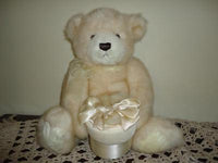 Gund 2001 BEAR Champagne Faux Mink w Satin Box