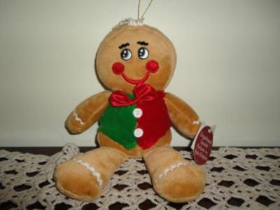 Christmas Gingerbread Man Velvet Stuffed Plush Doll 9 inch