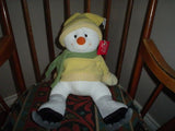 Russ Berrie Melton Snowman On Skates 14 Inch 33093 Tags