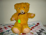 Antique 1950s Yellow Center Seam Teddy Bear Plush 18in Working Growler Felt Paws