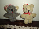 Antique Mohair KOALA & TEDDY BEAR Lot of 2 Tongue Bears Glass Eyes