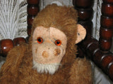 Old Antique German 1920s Steiff Brown Mohair Monkey 28 CM