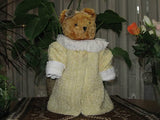 Antique Sonneberg Thuringia Germany Girl Bear Gold Mohair Dressed 15 Inch 1940s