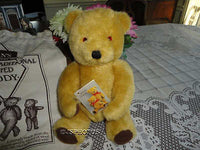 Dean's Rag Book UK London Gold Mohair Trad. Teddy Bear in Pouch Bell in Ear