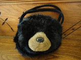 Bearington Bears BLACK BEAR Purse Furry Stuffed Plush Hand Bag