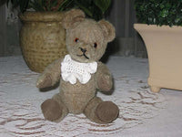 Antique 26 cm Thuringia Germany Gray Mohair Bear 1960s