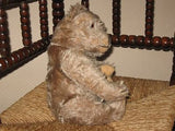 Antique 1940s Steiff Original Teddy Bear Jointed Gray Mohair 35 cm US ZONE