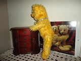 Antique Old 1930's-1940's Yellow Mohair UK Bear 17 Inch Mechanism Arms and Legs