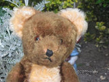 Antique Fechter Austria Brown Old 13 Inch Mohair Bear Closed Mouth 8001 1940s