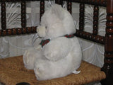 Tcc Continuity UK 1980s White Plush Bear 26 CM with Bow