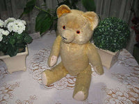 Antique 1930s Hermann Beha Germany Teddy Bear Bear 23 inch Beige Silk Plush