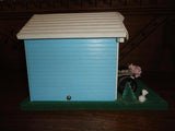 Wooden MUSICAL MOVING Antique Car Garage Bride & Groom Just Married Music Box