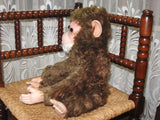 Old Antique 1950s German Hermann Mohair Monkey Sean 47 CM Working Squeaker