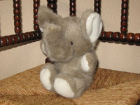 Old Vintage Dutch Sitting Elephant Plush Straight Up Trunk