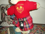Scotland Vintage Teddy Bear Kilt & Knitted Sweater Jointed 15 inch