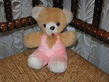 Vintage GERMAN BEAR Brown Pink Dralon Plush with Felt Tongue