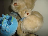 Gund Mother Bear & Baby 17 inch Faux Mink Jewel Box Satin Birthday Cake