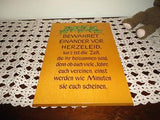 Vintage Handpainted Wooden Sign Poem Made in Germany