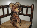 Antique Fechter Old Teddy Bear Austria 17.7 Inch Brown Mohair Open Mouth