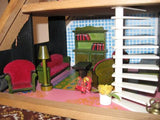 Old Vintage Dutch Holland Sio Doll House w Miniatures & Furniture