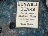 OOAK Bunwell Bear UK Artist Vivien Butlin Blue Mohair