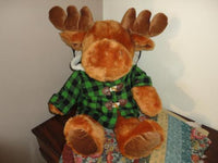 JUMBO 2 foot MOOSE in Lumberjack Hooded Plaid Jacket