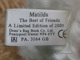 Dean's Rag Book UK Matilda The Best of Friends Teddy Bear 2000 White Mohair