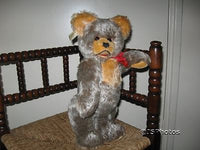 Antique Fechter Old Bear Authentic Austria 16.9 Inch Gray Mohair Open Mouth