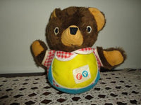 Vintage 1970s Fisher Price Roly Poly Baby Cub Chime Teddy Bear Swivel Head