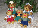 Pickwick Tea RARE Dutch BEAR FAMILY 5 Plush Toy Lot