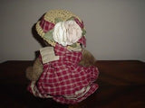 Boyds Collection Bear Girl in Plaid Dress 1990 1998