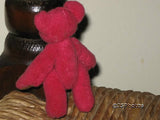 UK Miniature 2 inch Pink Jointed Girl Teddy Bear Jointed  Leather Paw Pads
