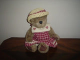 Boyds Collection Bear Girl in Plaid Dress 1990 1998