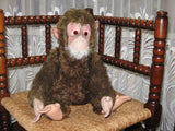 Old Antique 1950s German Hermann Mohair Monkey Sean 47 CM Working Squeaker