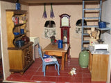 European Handmade OOAK Wooden Doll House with Miniature Accessories & Furniture