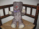 Antique German Bear 1920s Center Seam Purple Tipped Mohair Growler 17 inch