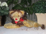 Antique Mohair Laying Lion by Anker Germany 36 cm 1960s