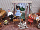 Antique 1940s Doll House German Pine Wood With Accessories German Ari Dolls