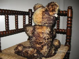 Antique Fechter Old Bear Authentic Austria 15.7 Inch Brown Mohair Open Mouth